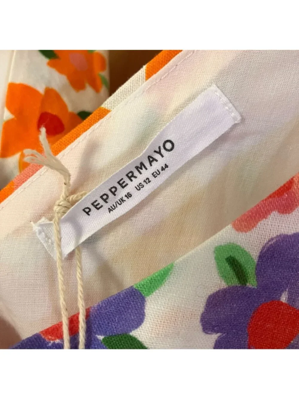 Peppermayo x Revolve Womens Floral Linen Bustier Tie Top Size 12 White SP NWT - Picture 7 of 12
